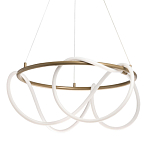 Люстра подвесная круглая золотого цвета с белыми изогнутыми световыми линиями Luke Lampco Tracer Lamp варинант исполнения - 1 | Loft Concept в Сочи