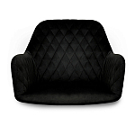 Стул с мягкой черной обивкой из велюра и подъемно-поворотным механизмом на колесиках Harper Black варинант исполнения - 3 | Loft Concept в Сочи