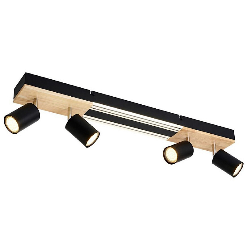 Потолочный светильник черный 70см GAVIN WOOD Черный матовый Прозрачный в Сочи | Loft Concept 