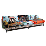 Большой Трехместный Диван с цветным принтом Qalakabusha Large Sofa варинант исполнения - 2 | Loft Concept в Сочи