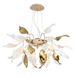 Люстра подвесная с белыми матовыми и золотыми глянцевыми листьями Wintery flovers варинант исполнения - 2 | Loft Concept в Сочи