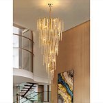 Люстра многоярусная с каркасом из металла и прозрачными подвесками FAIRYTREE Light варинант исполнения - 6 | Loft Concept в Сочи