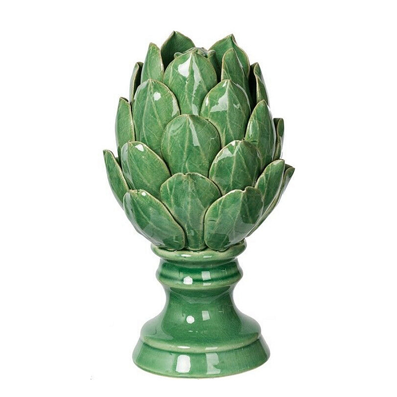 Статуэтка в виде артишока из зелёной керамики с глянцевыми лепестками Artichoke Decor  Зеленый в Сочи | Loft Concept 