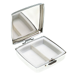 Таблетница карманная квадратная c 2-мя отделениями с зеркалом и накладкой из натурального камня Лазурит Silver Stone Pillboxes варинант исполнения - 2 | Loft Concept в Сочи