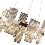 Люстра подвесная круглая с рифлёными прозрачными элементами и золотым основанием Aurea Vista варинант исполнения - 2 | Loft Concept в Сочи