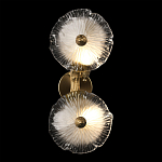 Бра с ветвистыми бронзовыми элементами и стеклянными рифлеными дисками Textured Glass Bra варинант исполнения - 3 | Loft Concept в Сочи