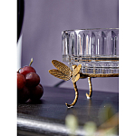 Чаша из прозрачного стекла на бронзовых ножках в виде стрекоз Eden Garden варинант исполнения - 4 | Loft Concept в Сочи