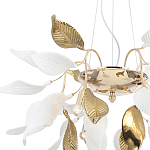 Люстра подвесная с белыми матовыми и золотыми глянцевыми листьями Wintery flovers варинант исполнения - 3 | Loft Concept в Сочи