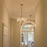 Люстра подвеная с 4-мя лампами и стеклянными подвесками в классическом стиле Feiss варинант исполнения - 2 | Loft Concept в Сочи