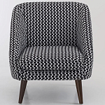 Кресло с черно-белым принтом Pauley Black White Armchair варинант исполнения - 3 | Loft Concept в Сочи