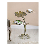 Столик приставной с тремя столешницами Тропические листья Tropical Forest gold варинант исполнения - 5 | Loft Concept в Сочи