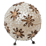 Настольная лампа из перламутра на металлическом каркасе Indonesian Ball варинант исполнения - 1 | Loft Concept в Сочи