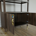 Стеллаж со стеклянными полками Elsa Dreams Walnut варинант исполнения - 5 | Loft Concept в Сочи