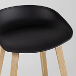 Барный стул на ножках из натурального дерева Boras Black варинант исполнения - 7 | Loft Concept в Сочи