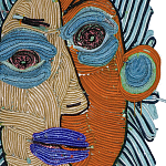 Арт-Объект плетеный из нитей Абстрактный портрет Joana Schneider  варинант исполнения - 1 | Loft Concept в Сочи