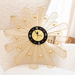 Часы настенные из металла в виде солнца с чёрным циферблатом Mirror Tower Clock варинант исполнения - 4 | Loft Concept в Сочи