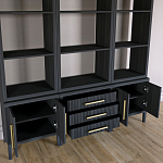 Модульный стеллаж Primo из трех составных элементов Черный дуб варинант исполнения - 4 | Loft Concept в Сочи