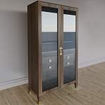 Дизайнерский шкаф витрина Elsa Dreams Walnut с 4-мя ящиками варинант исполнения - 3 | Loft Concept в Сочи