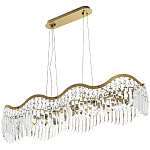 Линейная люстра с подвесками из хрусталя Ludivine Linear Chandelier варинант исполнения - 1 | Loft Concept в Сочи