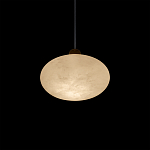 Подвесной светильник с плафоном в виде эллипса из белого алебастра Cryptocrystalline Stone варинант исполнения - 4 | Loft Concept в Сочи