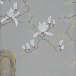 Обои ручная роспись Summer Night Blossom Colourway SC-122 on Wood Ash slub silk варинант исполнения - 2 | Loft Concept в Сочи