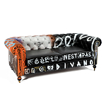 Диван Честерфильд граффити graffiti Orange Sofa натуральная кожа варинант исполнения - 2 | Loft Concept в Сочи