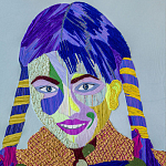 Картина с вышивкой Портрет wall panel People with the yellow ear 3 варинант исполнения - 2 | Loft Concept в Сочи