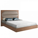 Кровать двуспальная с высоким изголовьем из дерева и подушек из экокожи Modern Look варинант исполнения - 1 | Loft Concept в Сочи