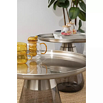 Кофейный столик с основанием из закаленного стекла Classic Round Gray Table варинант исполнения - 3 | Loft Concept в Сочи