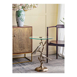 Столик с круглой стеклянной столешницей и корпусом в виде двух павлинов на ветке Table Two Peacocks варинант исполнения - 6 | Loft Concept в Сочи