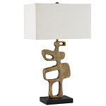 Настольная лампа с фигурным каркасом и прямоугольным тканевым абажуром Brutalist Profile варинант исполнения - 4 | Loft Concept в Сочи