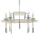 Люстра линейная с круглыми прозрачными подвесками  Horizontal Rectangular Chandelier варинант исполнения - 4 | Loft Concept в Сочи