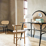 Письменный стол с круглой плетёной панелью для крепления заметок Allegory варинант исполнения - 2 | Loft Concept в Сочи