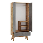 Шкаф с фасадом цвета серый бетон Grace of Furniture варинант исполнения - 2 | Loft Concept в Сочи