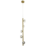 Подвесной светильник c 5-ю хрустальными плафонами Metal Tube Crystal Brass Hanging Lamp варинант исполнения - 2 | Loft Concept в Сочи