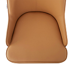 Стул оранжевый с высокой спинкой из искуственной кожи на серых металлических ножках Enigma Orange варинант исполнения - 3 | Loft Concept в Сочи