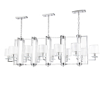 Люстра прямоугольной формы с 12-ю цилиндрическими плафонами из стекла Laurent варинант исполнения - 3 | Loft Concept в Сочи