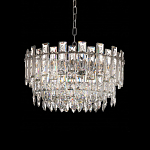 Круглая люстра с хрустальными подвесками на серебряном каркасе Gorgeous Crystal Light варинант исполнения - 1 | Loft Concept в Сочи