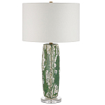 Настольная лампа керамическая с кремовым абажуром Scenic Column варинант исполнения - 5 | Loft Concept в Сочи