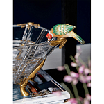 Чаша из прозрачного стекла на бронзовых ножках с фигурками попугаев Eden Garden варинант исполнения - 3 | Loft Concept в Сочи