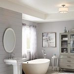 Потолочный светильник с цилиндрическим плафоомн из опалового матового стекла с металлическим обручем Feiss варинант исполнения - 5 | Loft Concept в Сочи