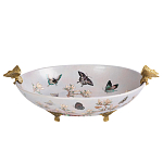 Белое фарфоровое блюдо с изображением бабочек Eden Garden варинант исполнения - 1 | Loft Concept в Сочи