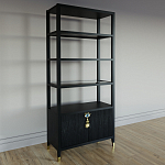 Стеллаж со стеклянными полками Elsa Dreams Black варинант исполнения - 1 | Loft Concept в Сочи