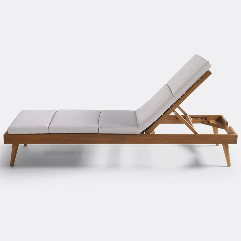 Шезлонг из эвкалипта Madara Серый Коричневый в Сочи | Loft Concept 