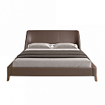 Кровать двуспальная с изголовьем из экокожи шоколадно-коричневого цвета Modern Look варинант исполнения - 4 | Loft Concept в Сочи