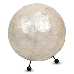 Настольная лампа из перламутра на металлическом каркасе Indonesian Egg варинант исполнения - 2 | Loft Concept в Сочи