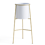 Кашпо из металла и латуни Elegance Elevated Planters белое варинант исполнения - 1 | Loft Concept в Сочи