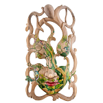 Маска деревянная резная расписная Tropical Paradise варинант исполнения - 1 | Loft Concept в Сочи