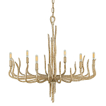 Люстра дизайнерская золотого цвета с 6-ю лампами на изогнутых рожках с текстурной поверхностью Hinkley варинант исполнения - 1 | Loft Concept в Сочи