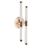 Бра с круглым основанием золотого цвета и двумя вертикальными плафонами Hex Scaffold варинант исполнения - 1 | Loft Concept в Сочи